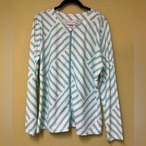 Sport Savvy Teal and White Striped Jacket